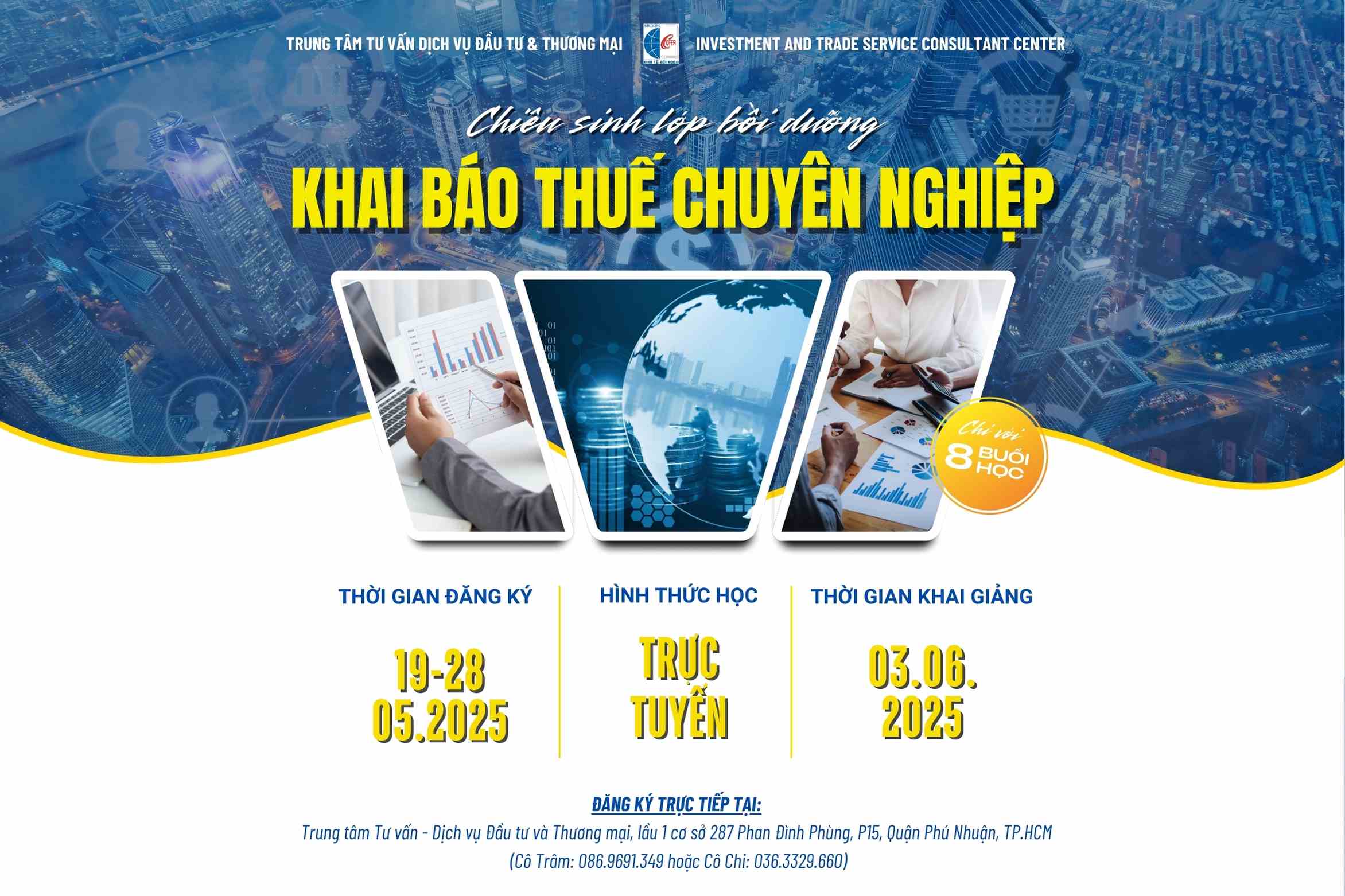 Thông báo chiêu sinh lớp bồi dưỡng Khai báo Thuế Chuyên nghiệp