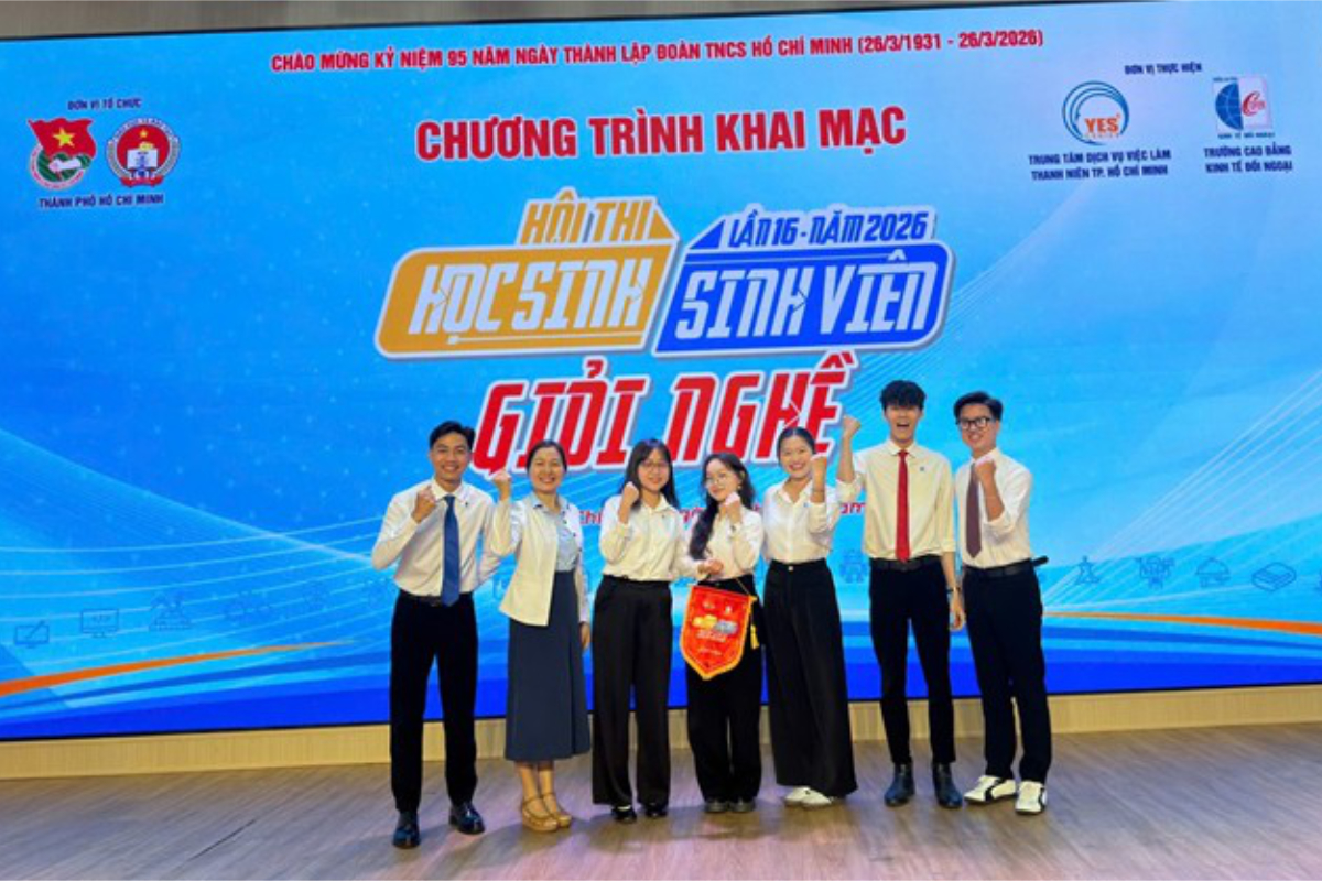 Giải nhất nghề hướng dẫn viên Du lịch – Hội thi HSSV giỏi nghề cấp thành phố 2026 gọi tên Cao đẳng Kinh tế Đối ngoại