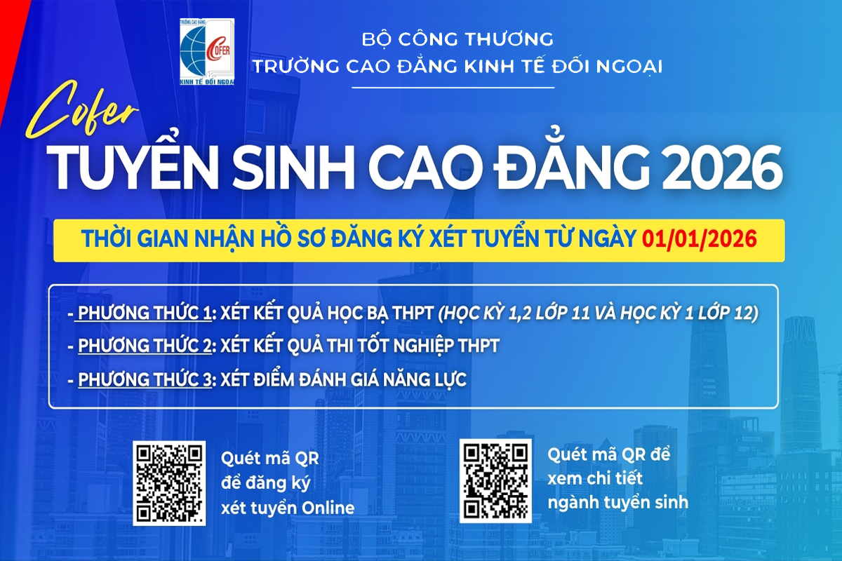 Thông báo tuyển sinh trình độ Cao đẳng năm 2026