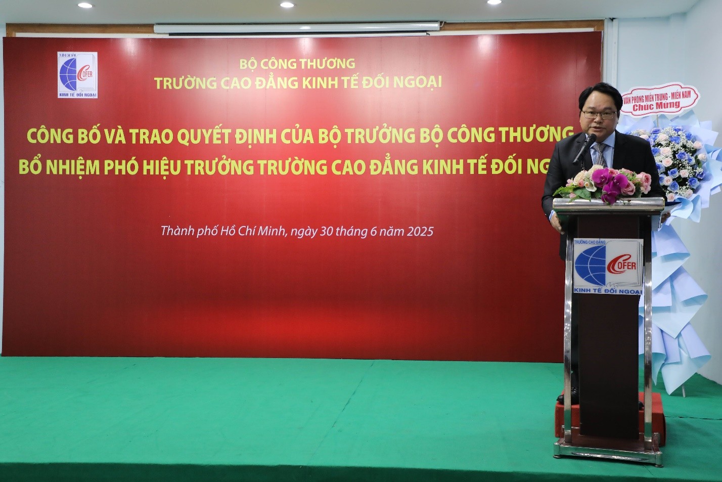 TS. Phạm Đình Cường – Phó Hiệu trưởng Nhà trường phát biểu nhận nhiệm vụ