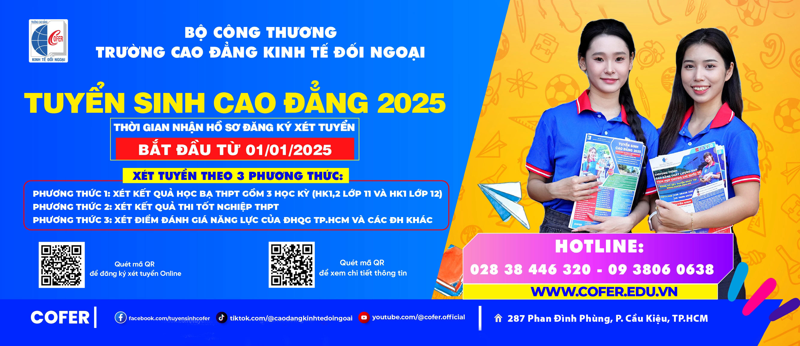 Thông báo tuyển sinh trình độ Cao đẳng năm 2025